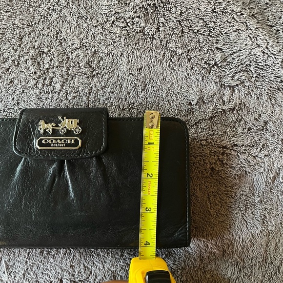 Coach Black Leather Clutch with Gold Logo - Picture 9 of 9